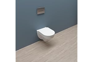 Huibathroom Bathroom Rimless Wall Hung Toilet UF Slim Soft Close Seat Single Hole Superspin Flush