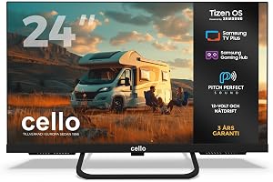 Cello CTRAV-24TZ 24" Smart LED 12V Traveller-TV med Tizen OS från Samsung, Gaming Hub, Pitch Perfect-högtalare, Bluetooth, id