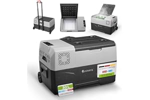 ‎JUSKYS Juskys Kompressor Kühlbox 30 Liter 12/24/230 V für Auto, LKW, Reisemobil, Camping - Mini Kühlschrank kalt & warm - Kompressorkühlbox Steckdose - Grau