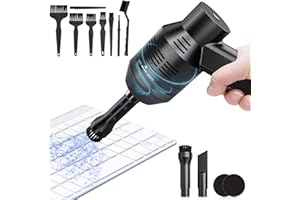 longziming Mini Keyboard Vacuum Cleaner, USB 3.5W Electric Portable Cleaner with 2 Vacuum Nozzles & 2 Washable Filters, 8 x Anti Static Brushes Cleaning Kit for Laptop,Piano,Computer,Makeup,Pet House