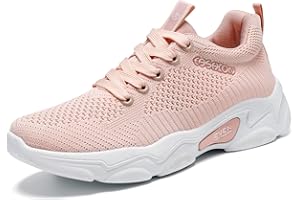 Padgene Womens Running Shoes Sports Trainers Breathable Lightweight Sneakers Air Cushion Low Top Footwear Waking Fitness Lace up Shoes for Walking Gym Jogging Fitness Athletic Casual