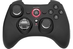 Speedlink RAIT Gamepad inalámbrico con Bluetooth: mando inalámbrico para Nintendo Switch/PC/Android, sensor de control de movimiento, cable de carga USB-C, función de vibración, negro
