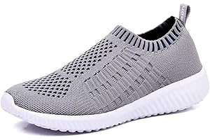 TIOSEBON Women Trainers Athletic Slip On Lightweight Walking Shoes - Breathable Running Sneakers