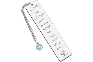 HULALA Best Nan Bookmark Gifts for Mothers Day Birthday Christmas from Grandchildren I Am As Lucky As Can Be Because The Best Nan in The World Belongs to Me