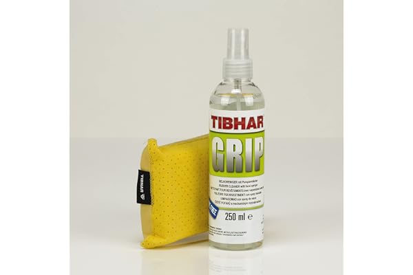 TIBHAR Kit de Nettoyage pour Tennis de Table - Grip avec Éponge Combinée - Kit d'Entretien et Accessoires - 250 ml