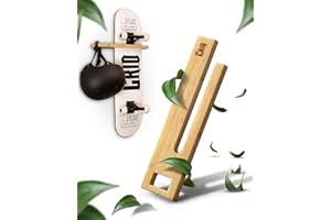 CRID Support mural en bambou pour skateboard, longboard, snowboard, wakeboard, planche d'équilibre, wakeskate – Kit de montage inclus