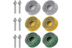 Cryofu Bristle Disc 2, 6-pack, 50, 80, 120, korn med 1/4 tum, skaftanslutning för borttagning av slipande beläggningar på met