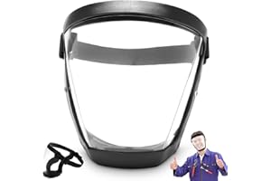 AIWMQYYF Máscara facial completa multiusos, máscara facial transparente con banda ajustable, antivaho, protector de cara completa con flter desmontable para soldadura de perforación de carpintería