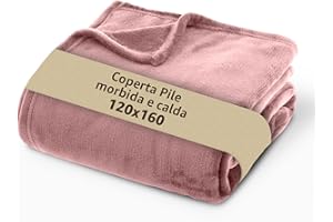 SoNiT home decor - Copertina Pile Morbida - Coperta Pile Piccola - Plaid Singolo - 120x160 - Cipria