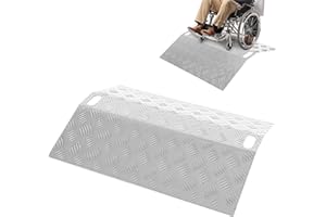 Hebitod Türschwellenrampe Rollstuhlrampe Schwellenrampe, Auffahrrampe, Brücken Schwellenrampe für Rollstuhl,Schwellenbrücke, Brückenrampe, Aluminium Rampe Rollstuhl, 60 x 70 x 10 cm