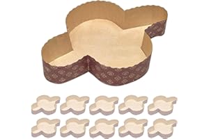 FAH FAMILY AT HOME Moule Colomba (10pz - 750g) - Formes/Pirottini en Carton Cellulose Micro-ondable, Idéal Four, Jetables Haute Densité, Résiste Chaleur 200°C