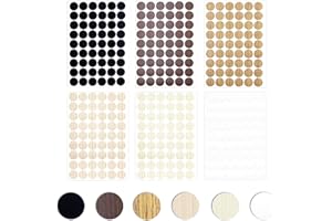 TAIXING 6 hojas/324 unidades tapones cubretornillos adhesivos, 6 colores tapones cubreagujeros para agujeros tornillos, tapa orificio tornillo Ø 21 mm adhesivos para agujeros para tornillos para muebles,