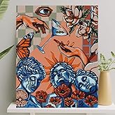 Palmiye Hobi Sanat Sayılarla Boyama Tuval Seti Fır&ccedil;a Boya Dahil (&Ccedil;ıtalı) 40x50 CM - R&ouml;nesans