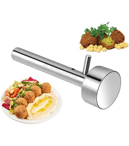 Acboor Falafel-Portionierer – 4 Cm Kugel, Edelstahl 304, Antihaft, Mit Hebel – Für Falafel, Fleischbällchen & Mehr