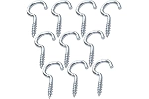 Aerzetix - C47863 - Set di 10 pezzi - gancio a vite in legno - Ø2.6x30mm - acciaio zincato - fai da te - utensili di montaggio/ferramenta