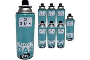 SOUK ONE Cartouche de gaz de qualité supérieure - 227 g - Type MSF-1a - Valve à baïonnette - Réchaud de camping - Chauffage au gaz butane
