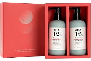 [VILLAGE11FACTORY] COFFRET CADEAU NOËL - AHA EXFOLIATING BODY LOTION (2X 300 g) Soin coréen - Lotion Corps Exfoliante Douce -12% AHA (Acide Glycolique) – Hydratation et Peau Lisse pour Peaux Sensibles