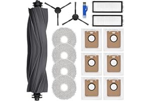 ‎OGODEAL Zubehörset für Dreame L20 Ultra / L20 Ultra Complete, 4 Mopp Wischpad 6 Staubbeutel 1 Hauptbürste 2 Filter 2 Seitenbürsten, Saugroboter Ersatzteile Zubehör Kit