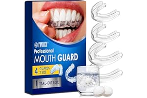 NACERLARY 4-Pack 2-Größen Knirscherschiene Für Nacht Nachtschutz für Zähne,Beißschiene,Gegen Bruxismus und Zähneknirschen,Transparente Zahnspangen