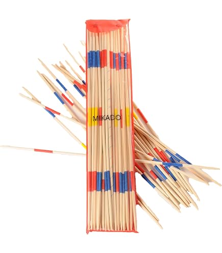 Jeu d'adresse - FERRY JOUETS - Mikado Géant XXL - Bois 80 cm - 25 bâtons + filet - Multicolore