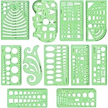 Règle Géométrique Multifonction LanYing 2Pcs Avec Rapporteur 360° - Fourniture Scolaire