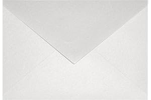 Netuno 25 enveloppes blanches nacrées C6 114x162mm Aster Metallic White rabat pointu enveloppes nacrées enveloppes brillantes métallisées pour invitations anniversaires mariage cartes de vœux Noël