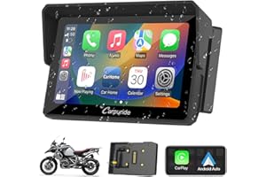 Motorcycle CarPlay Screen Carpuride W502B for BMW R1200GS/R1250GS/S1000XR – 5" IP67 Waterproof Touchscreen, Wireless Android Auto & CarPlay, GPS Navigation, Dual Bluetooth, Enhanced Bass EQ