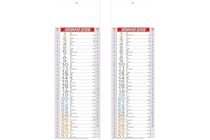 GENERICO 2 Calendario 2026 olandese da Parete Muro Silhouette 14x47 cm Trimestrale 12 fogli mensile Carta patinata Con Camponote Carta usomano (multicolore)