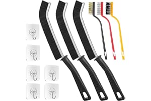 MONKLE - 6 pezzi pulisci fughe pavimenti,spazzola per fughe pavimento,spazzola per pulire doccia,spazzola per pulizia fessure,Fornito Con 2 Ganci