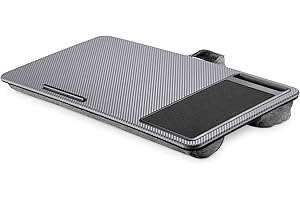 DIGITUS Notebook Kissen - mit Smartphone-Halterung - für 17" Laptops - Laptopunterlage - zum bequemen Arbeiten vom Sofa oder Bett aus - Grau