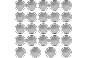 ATYHAO Pokrywki na słoik, 24 szt. okrągłe pokrywki typu dzielonego słoik na przetwory uszczelniające pokrywki do przechowywania zwykłych szerokich ust (70 mm-srebrny)