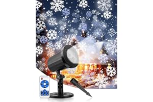 KALAHOL Christmas Snowflake Light Outdoor, Remote Control, Weatherproof, Snow Projector Lights Projector Outdoor Indoor Wider Lighting Led Landscape for Christmas Festival Party Decoration