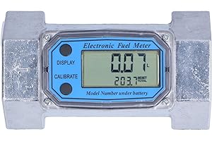 LIEBEWH 2in Turbine Flow Meter Electronic Digital Flow Meter Fuel Liquid Water Gas Oil Flowmeter LLW‑50 for Petroleum and Commerce 2.3V‑3.3V