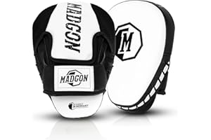 MADGON Manoplas de Boxeo y Artes Marciales con Acolchado de Ideal para Absorción Óptima de Impactos – Guantes de Boxeo para Artes Marciales, Kick Boxing, Boxeo en Casa - 1 Par - Bolsa Incluida