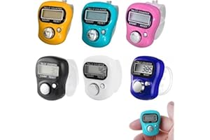 CERIOLL Rundenzähler Digital,Mini Finger Counter,Handzähler Elektronisch,Finger Counters,Digitale LED-Finger-Clicker,Elektronische Finger Zähler,Fingerzähler,Manueller Zähler,Mini-handzähler (6 Farben)