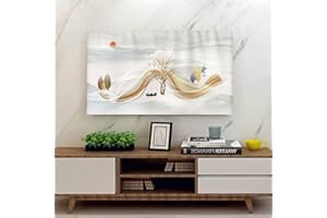 Treer Cubierta Antipolvo para TV, Universal Funda para Televisor Cubierta de Televisión Elástico Protector Pantalla de Funda para 22 a 75 Pulgadas (Hoja de oro,22 pulgadas)