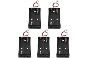 PNGKNYOCN Lot de 5 supports de batterie 18650, 2 emplacements 3,7 V, boîte de rangement en plastique pour batterie 18650 avec câble de connexion
