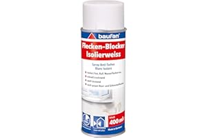 Baufan Flecken-Blocker Isolierweiss 400ml | weiß deckend | schnell trocknend | isoliert Fett, Ruß, Wasserflecken etc. | auch gegen Rostflecken