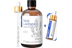 HIQILI 100ml Lavender Essential Oil Pure, 100% Natural Therapeutic Grade for Aromatherapy Diffuser, Skin Care, Hair, Includes Premium Quality Glass Dropper
