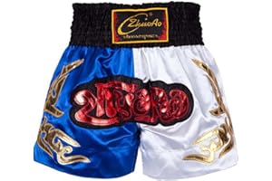 Oyolan Enfant Garçon Short Muay Thai Boxe MMA Kick Boxing Arts Martiaux Pantalon Court Entraînement 5-16 Ans