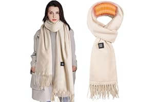 CHEPULA Heated Scarf with 3 Temperature Settings, USB Electric Scarves for Neck Pain Relief, Soft Warm Shawl for Women Men, Ideal for UK Winter, Commute Outdoor - 200x33cm