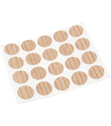 Cyclingcolors 12x Cache Vis Adhésif Autocollant Diamètre 40mm Protection Bouchon Trou Obturateur Meuble Table Chaise Maison, Chêne Corbridge