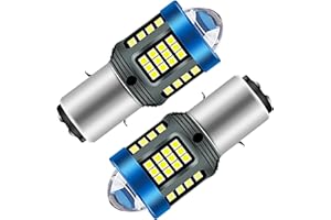 Windance LED Headlight Bulb 1200LM 13W with Lens, Super Bright Hi/Lo Beam 12V-80V Headlight Bulb Daytime Running Light Bulbs for Motorcycles E-Bike Scooters ATV UTV Pit Bike (White, BA20D)