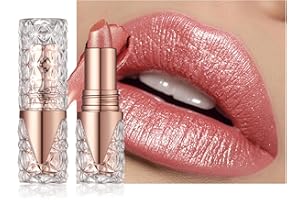 LESTPOLA Rouge a Levre Pailleté Métallique, Rouge à Lèvres Mat Longue Tenue, Très Pigmenté Shimmer Waterproof Baume a Levre, Finition Lustrée Diamant Lip Gloss, Glitter Lipstick, Maquillage Cadeau Femme - 06