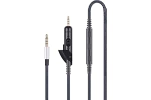 HansnBy Audio Cable Replacement Compatible with Bose QC15 QuietComfort 15 Headphones, Audio Cord Compatible with iPhone iPod iPad Apple Devices Cord with in-Line Mic Remote Volume Control