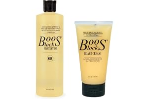 Boos Block Skärbrädsolja och Vax Set - Olja för Skärbräda - Olja Huggkubb | Mystery Oil (473 ml) + Board Cream (148 ml) - Skärbrädsvax - Trävax - Bivax - Livsmedelsgodkänd Mineralolja