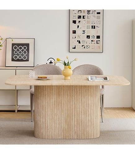 Tribesigns Table à Manger Ovale Pour 6 Personnes, Table à Manger En