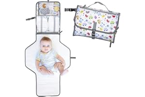 BABYLOVE.ONE Fasciatoio Portatile Pieghevole da Viaggio, NUOVO MODELLO 2022, Borsa Fasciatoio per Cambio Pannolino Materassino e Cuscino, Adatto a Neonati e Bambini (Kids)