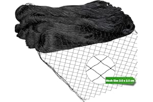 alouweekuky Red de protección para pájaros de 7,5 m x 15 m, color negro, resistente al desgarro para recintos de pollos, red para aviarios para proteger árboles frutales y verduras de las picaduras de