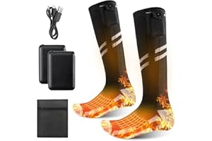 Olycism Heated Socks for Women & Men 5000mAh with App Full Sole Heated Socks Rechargeable Washable with 3 Levels Heating Settings for Winter Outdoor Camping Hunting Fishing Riding Skiing